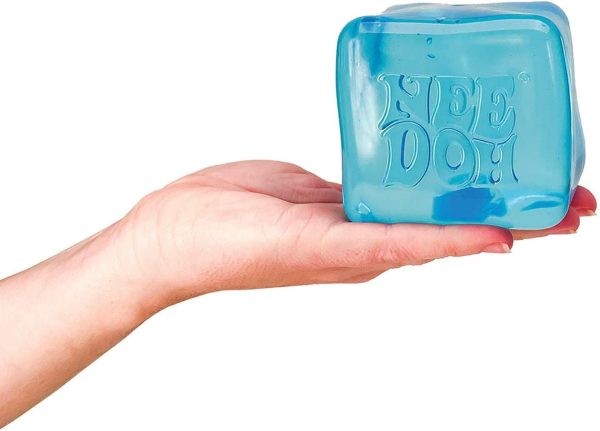 Giant translucent blue NeeDoh Nice Berg sensory squish cube — Image 4 of 8