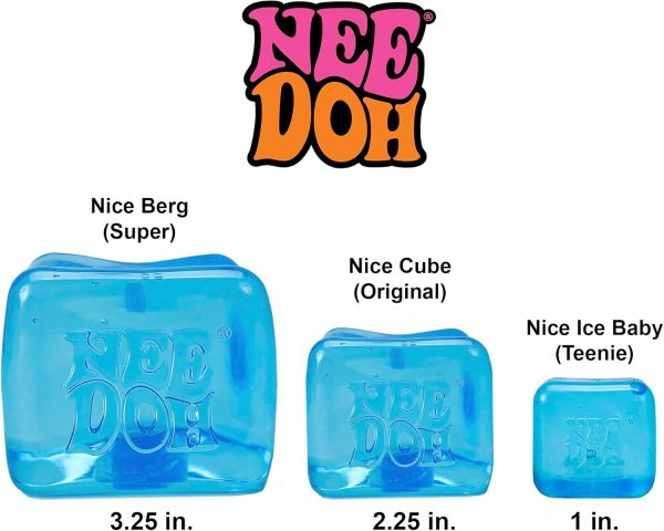 Giant translucent blue NeeDoh Nice Berg sensory squish cube — Image 7 of 8