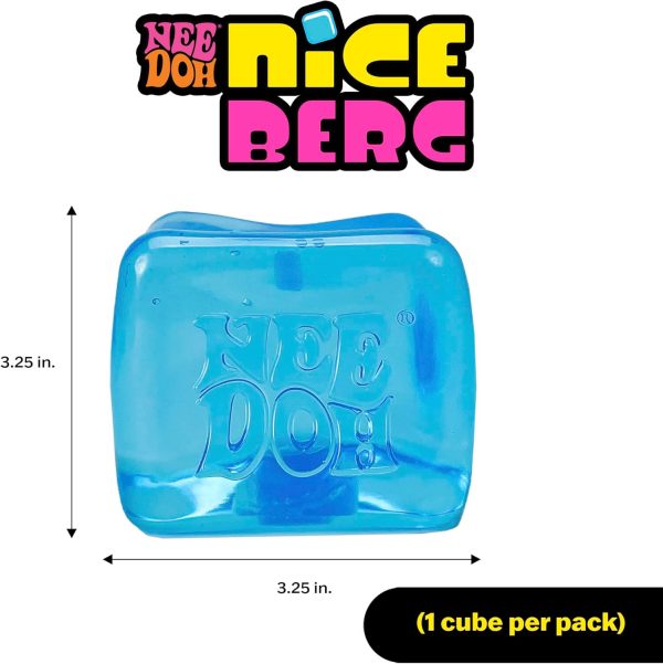 Giant translucent blue NeeDoh Nice Berg sensory squish cube — Image 6 of 8