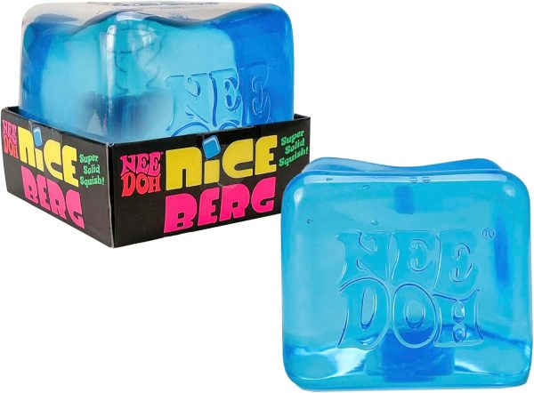 Giant translucent blue NeeDoh Nice Berg sensory squish cube — Image 1 of 8