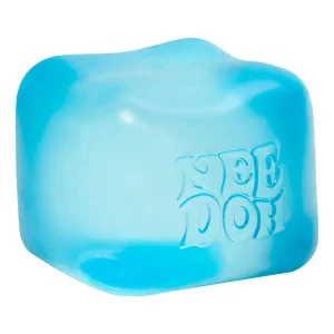NeeDoh Nice Cube blue translucent fidget toy on white background — Image 1 of 11
