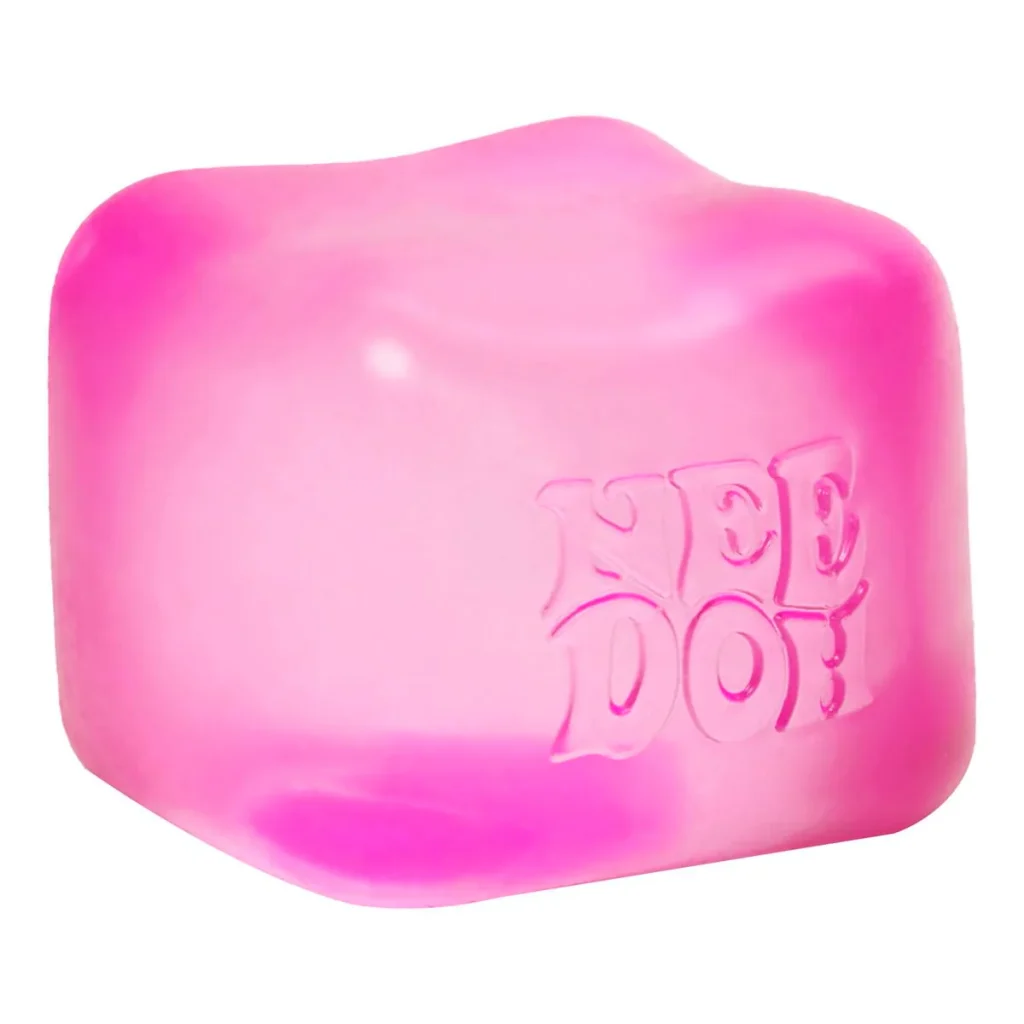 NeeDoh Nice Cube blue translucent fidget toy on white background — Image 2 of 11