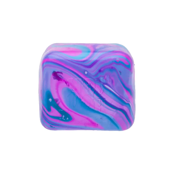 NeeDoh Nice Cube Swirl fidget toy with orange and blue swirl patterns — Image 2 of 2