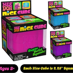 NeeDoh Nice Cube blue translucent fidget toy on white background — Image 7 of 11