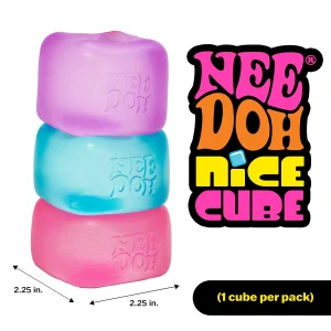 NeeDoh Nice Cube blue translucent fidget toy on white background — Image 9 of 11