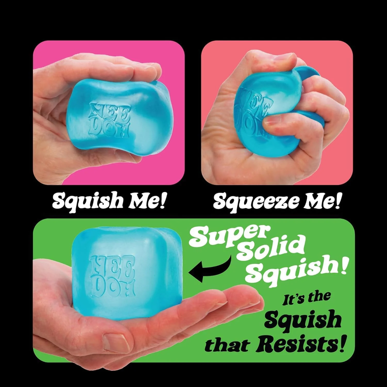 NeeDoh Nice Cube blue translucent fidget toy on white background — Image 10 of 11