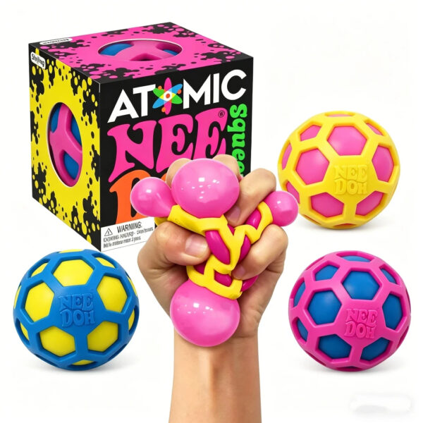 needoh atomic stress ball in 3 colors with box