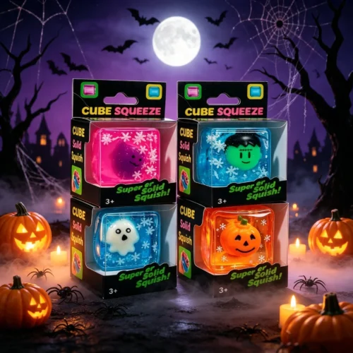 Luminous Halloween spooky squishy cube cartoon squeeze toy — Image 1 of 11
